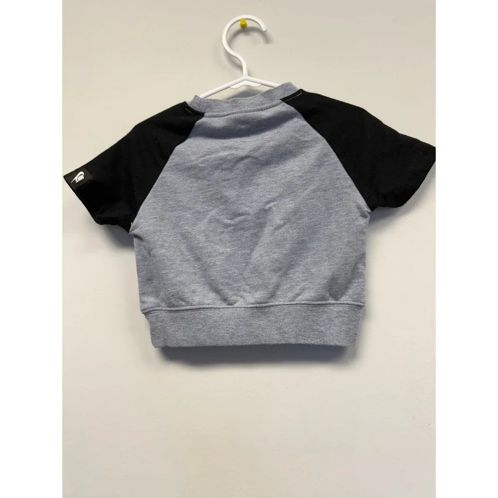 Nike Air Toddler Girls Grey Black Colorblock Short Sleeve Sweatshirt Size 3T